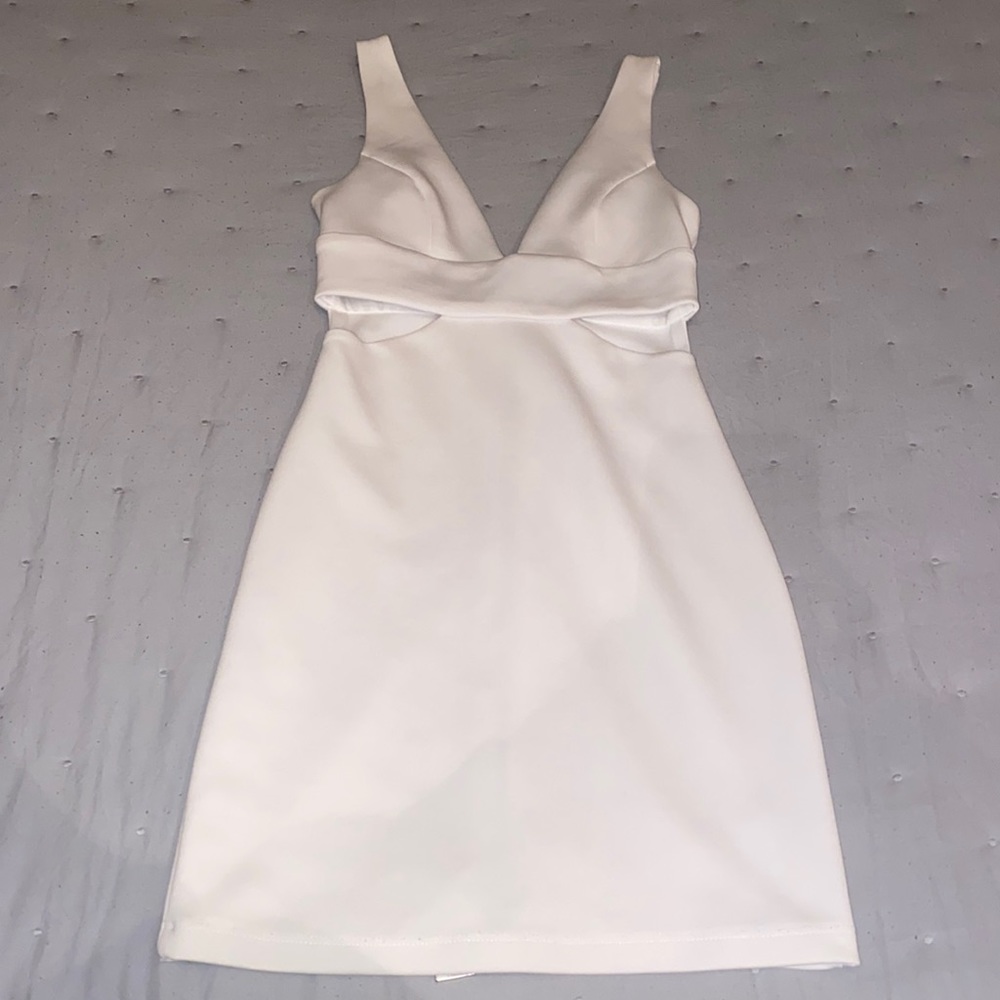 Double Back Zipper Cutout Mini Dress